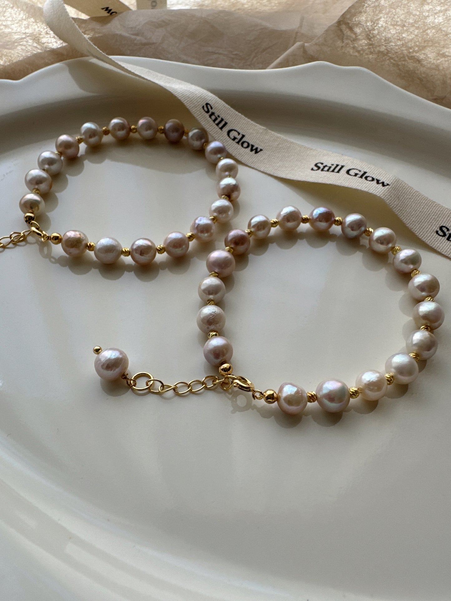 Aurora Mist|Handmade Freshwater Pearl Bracelet | Elegant Natural Jewelry