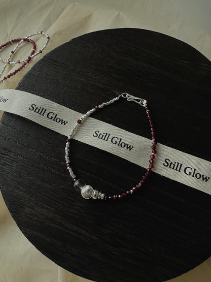 Still Line｜Garnet × Silver Bracelet / Necklace