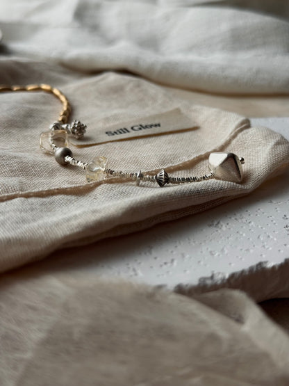 Last Light Relic｜Vintage Citrine Bracelet｜925 Silver × Brass｜Aive Collection