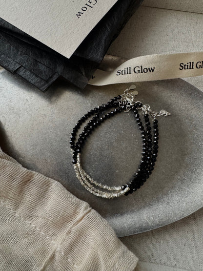 Nocturne Light｜Black Spinel × Sterling Silver Bracelet