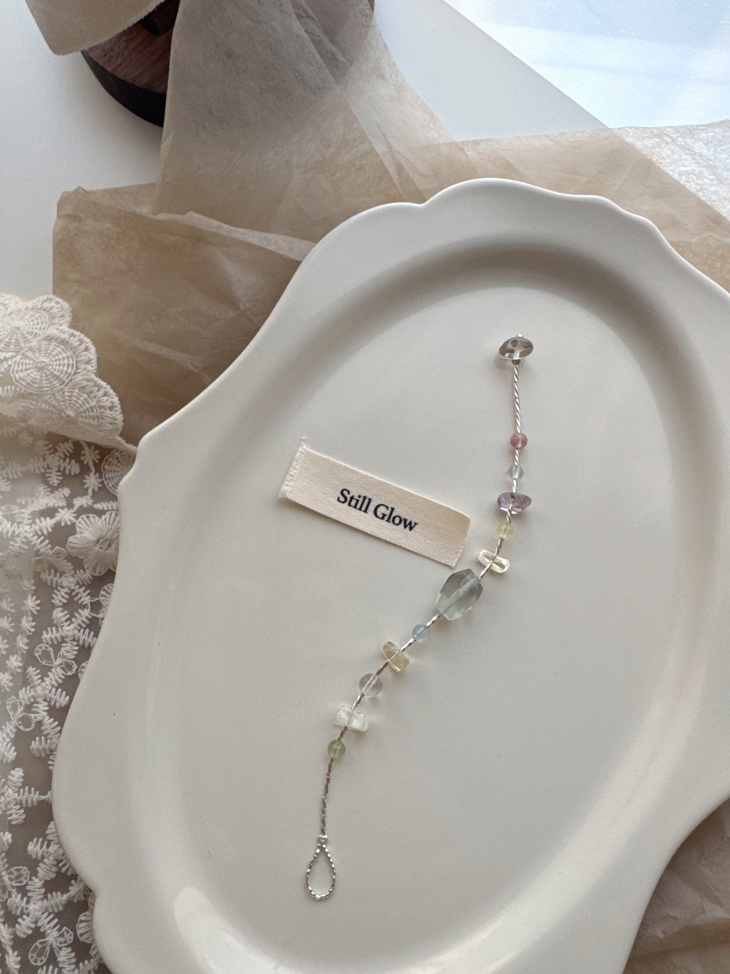 Fragments of a Rainbow｜Transparent Gemstones × 925 Silver Bracelet