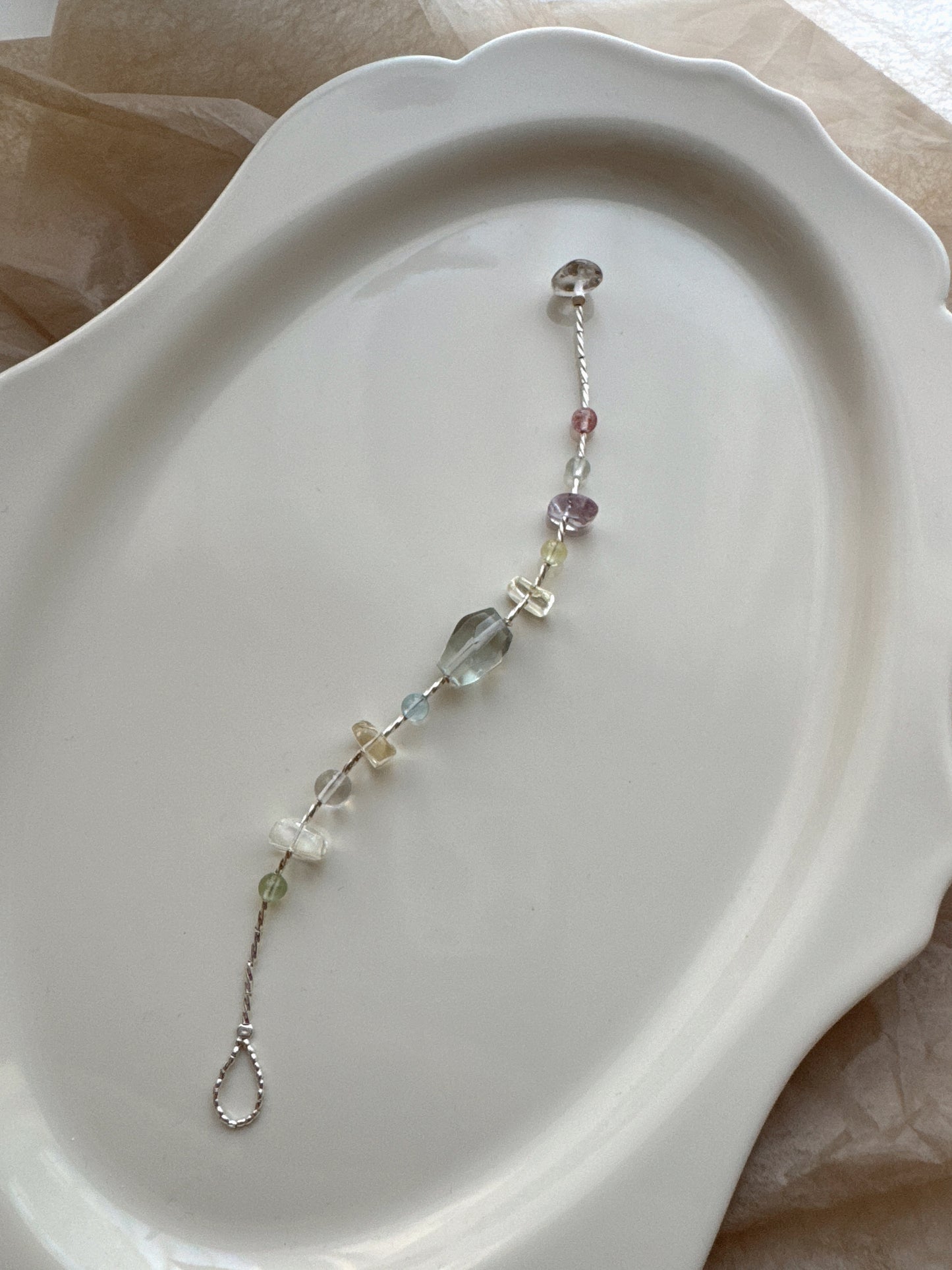 Fragments of a Rainbow｜Transparent Gemstones × 925 Silver Bracelet