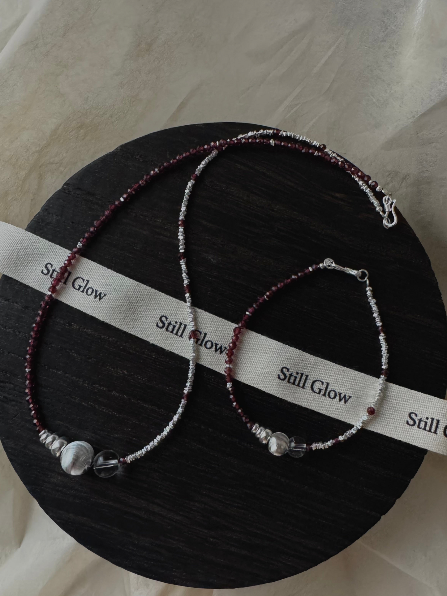 Still Line｜Garnet × Silver Bracelet / Necklace