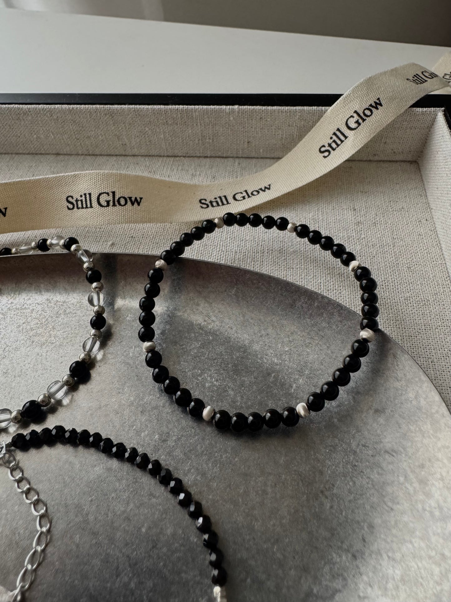 Night Orbit｜Black Onyx × Sterling Silver Bracelet