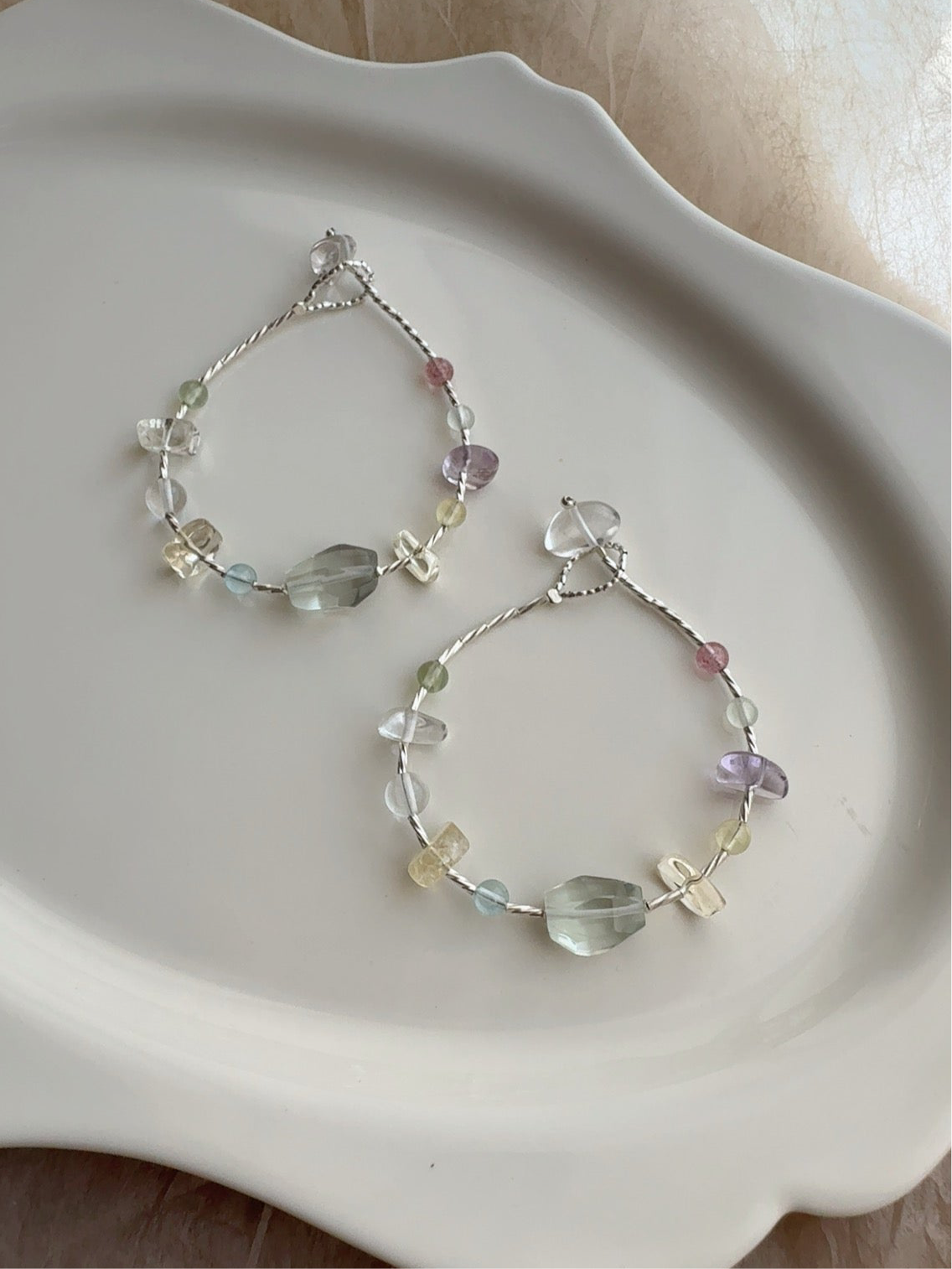 Fragments of a Rainbow｜Transparent Gemstones × 925 Silver Bracelet