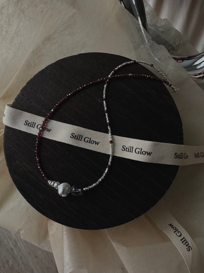 Still Line｜Garnet × Silver Bracelet / Necklace