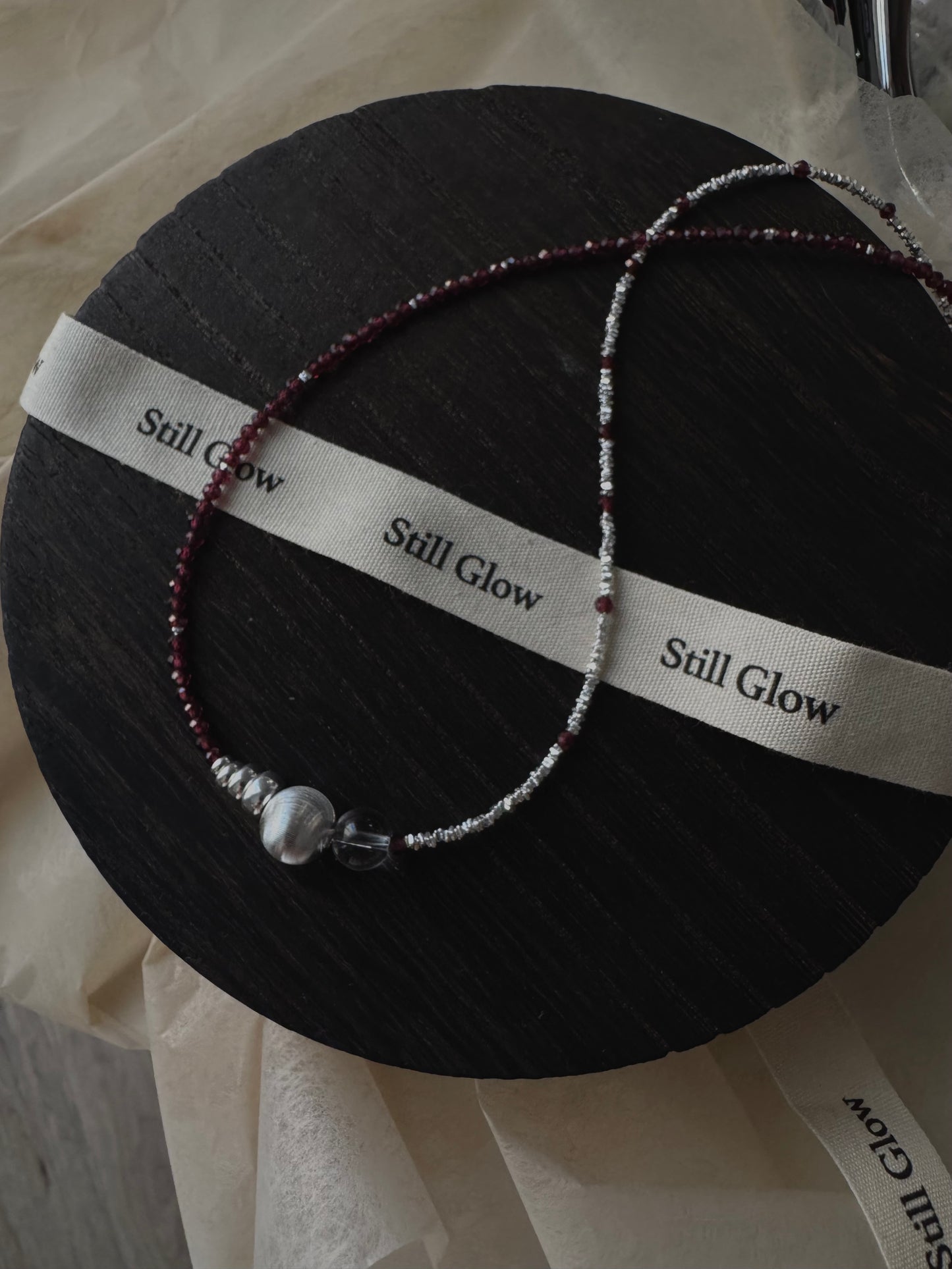 Still Line｜Garnet × Silver Bracelet / Necklace