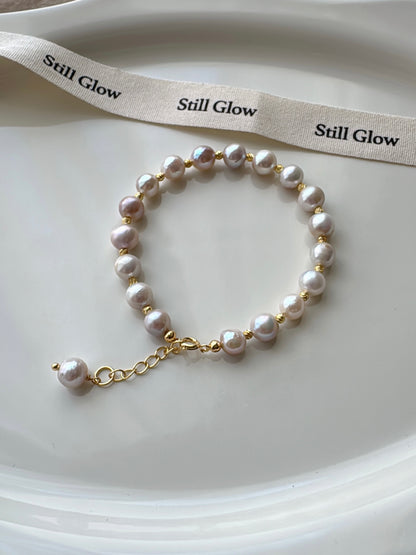 Aurora Mist｜Handmade Freshwater Pearl Bracelet | Elegant Natural Jewelry