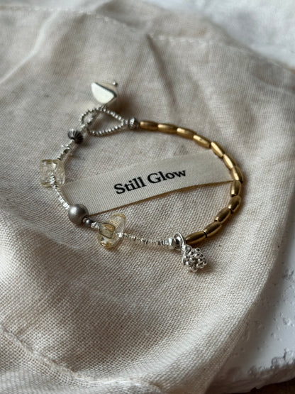 Last Light Relic｜Vintage Citrine Bracelet｜925 Silver × Brass｜Aive Collection