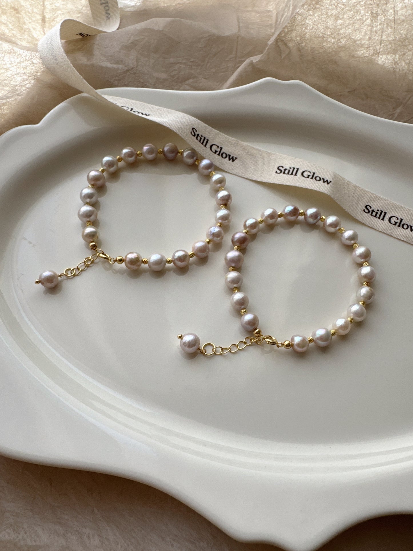 Aurora Mist｜Handmade Freshwater Pearl Bracelet | Elegant Natural Jewelry