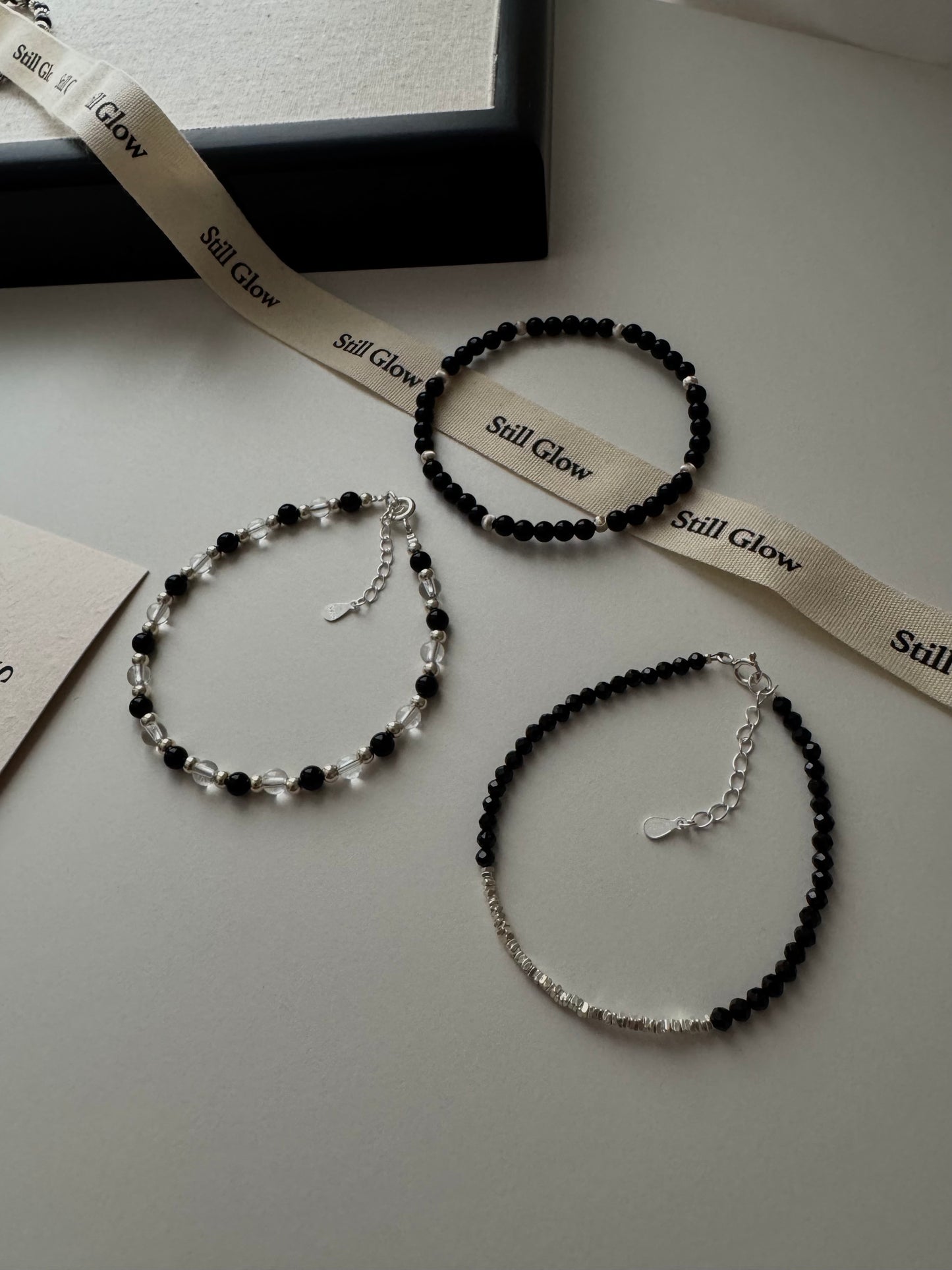 Nocturne Light｜Black Spinel × Sterling Silver Bracelet