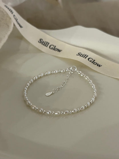 Aurora｜Freshwater Teardrop Pearl & 925 Silver Bracelet