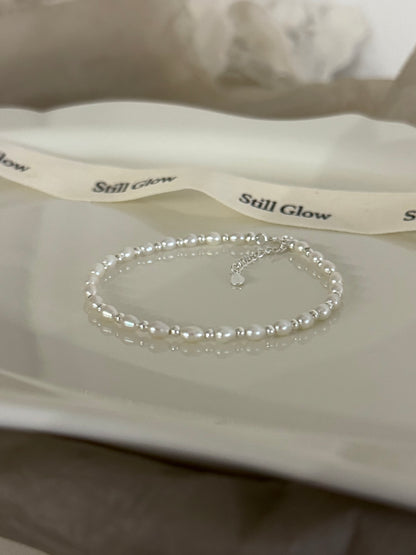 Aurora｜Freshwater Teardrop Pearl & 925 Silver Bracelet