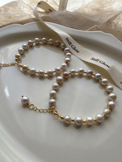 Aurora Mist｜Handmade Freshwater Pearl Bracelet | Elegant Natural Jewelry
