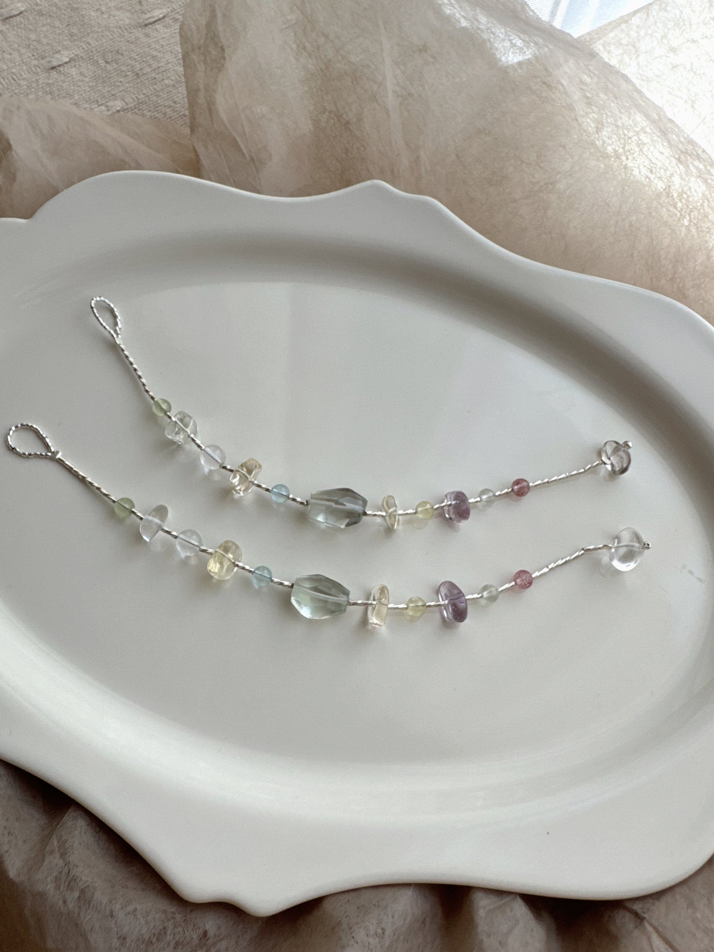 Fragments of a Rainbow｜Transparent Gemstones × 925 Silver Bracelet