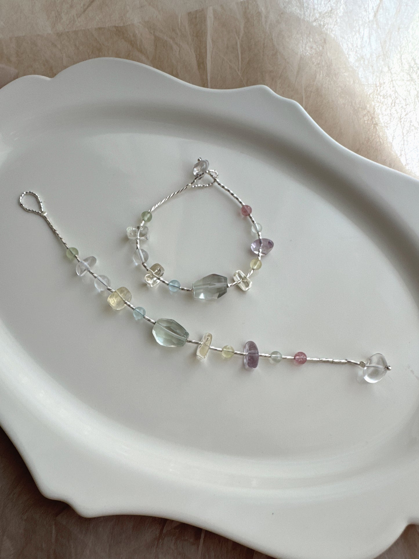 Fragments of a Rainbow｜Transparent Gemstones × 925 Silver Bracelet