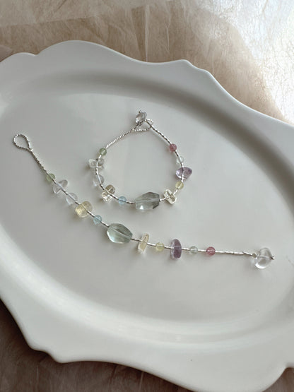 Fragments of a Rainbow｜Transparent Gemstones × 925 Silver Bracelet
