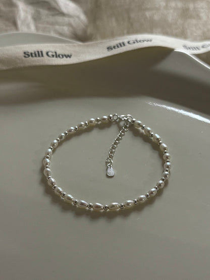 Aurora｜Freshwater Teardrop Pearl & 925 Silver Bracelet