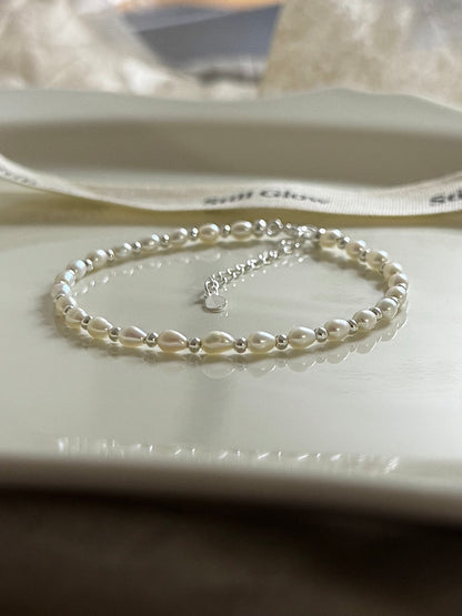 Aurora｜Freshwater Teardrop Pearl & 925 Silver Bracelet