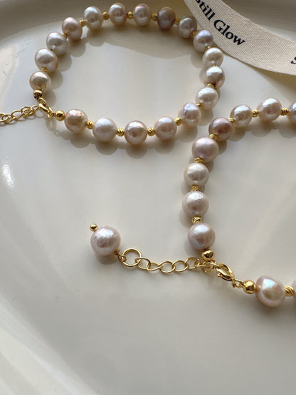 Aurora Mist｜Handmade Freshwater Pearl Bracelet | Elegant Natural Jewelry
