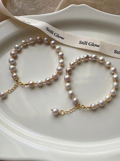Aurora Mist｜Handmade Freshwater Pearl Bracelet | Elegant Natural Jewelry