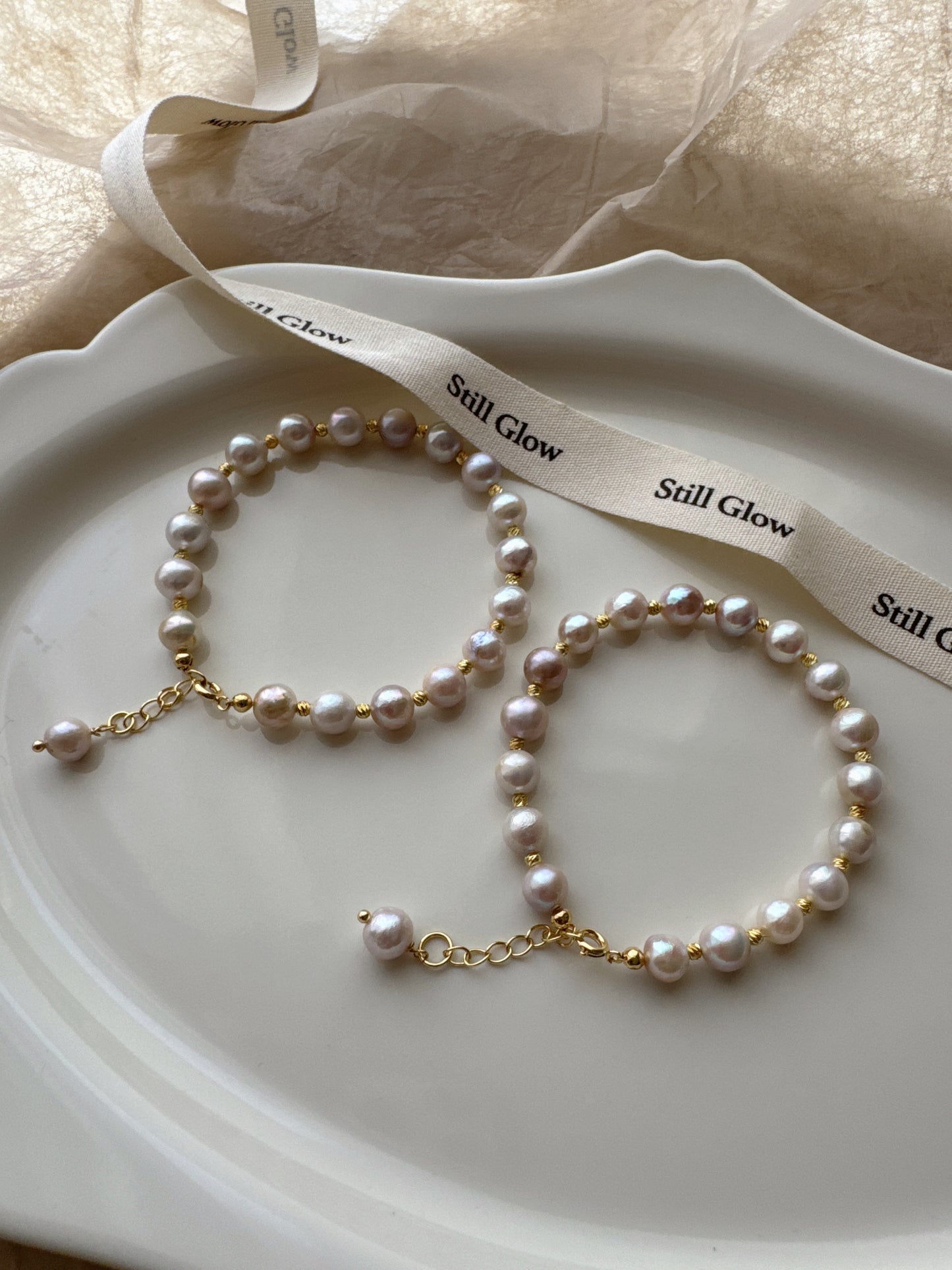 Aurora Mist｜Handmade Freshwater Pearl Bracelet | Elegant Natural Jewelry