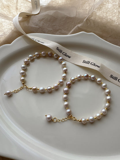 Aurora Mist｜Handmade Freshwater Pearl Bracelet | Elegant Natural Jewelry