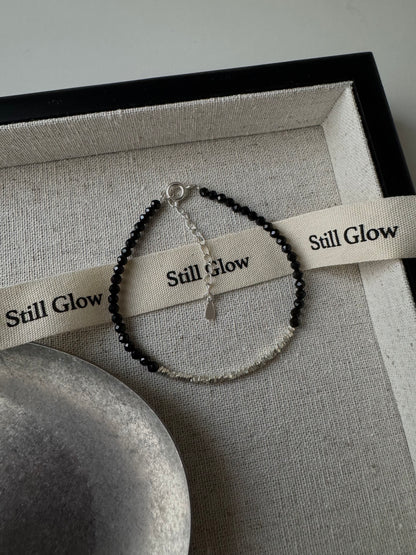 Nocturne Light｜Black Spinel × Sterling Silver Bracelet