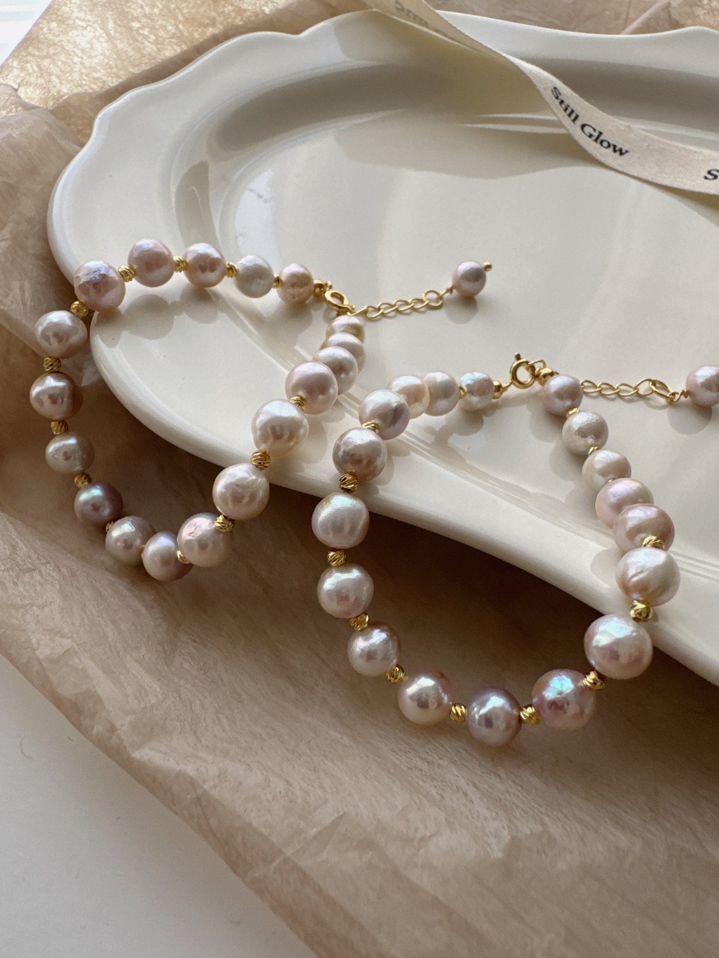 Aurora Mist｜Handmade Freshwater Pearl Bracelet | Elegant Natural Jewelry