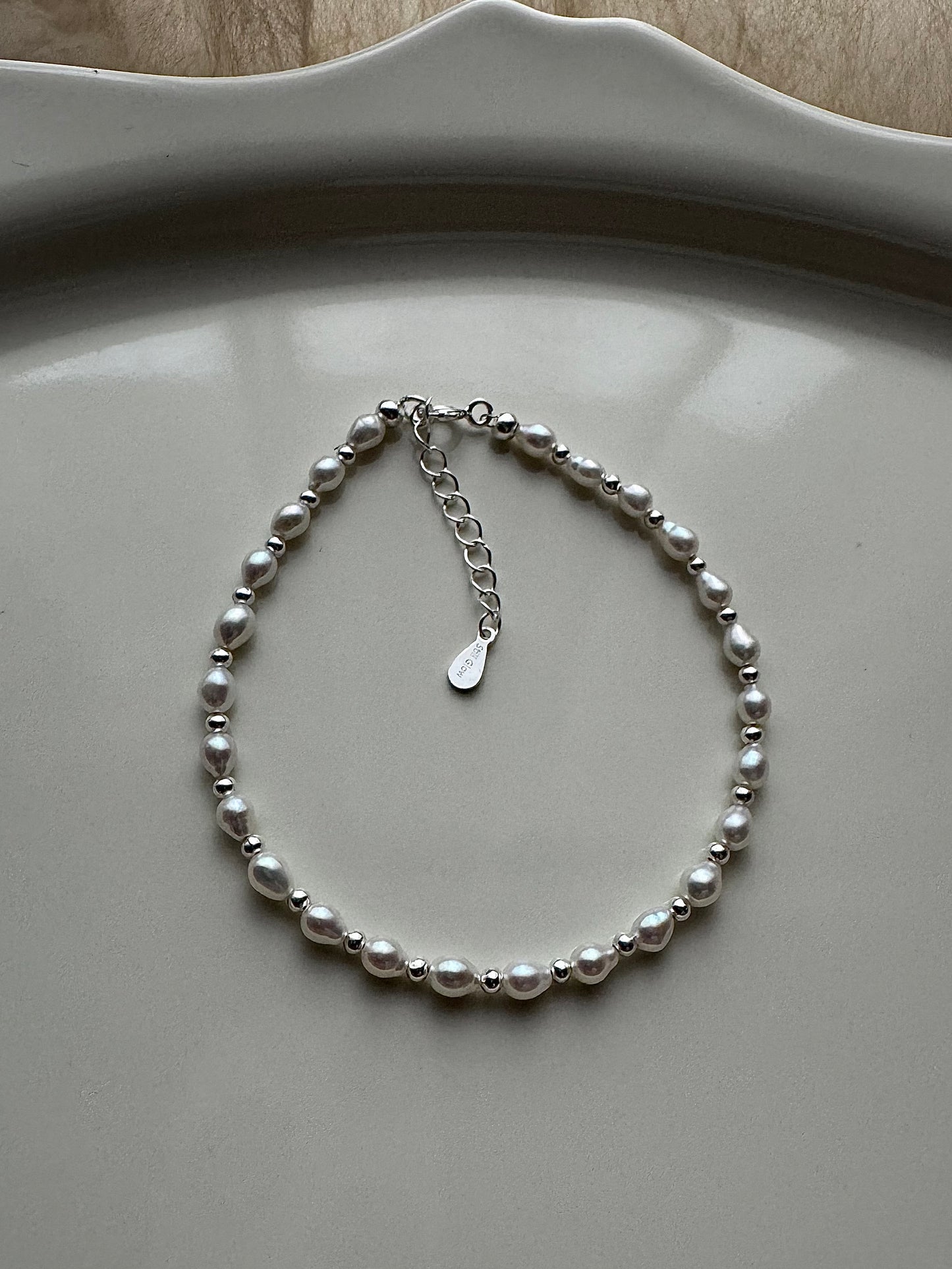 Aurora｜Freshwater Teardrop Pearl & 925 Silver Bracelet