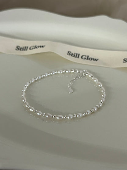 Aurora｜Freshwater Teardrop Pearl & 925 Silver Bracelet