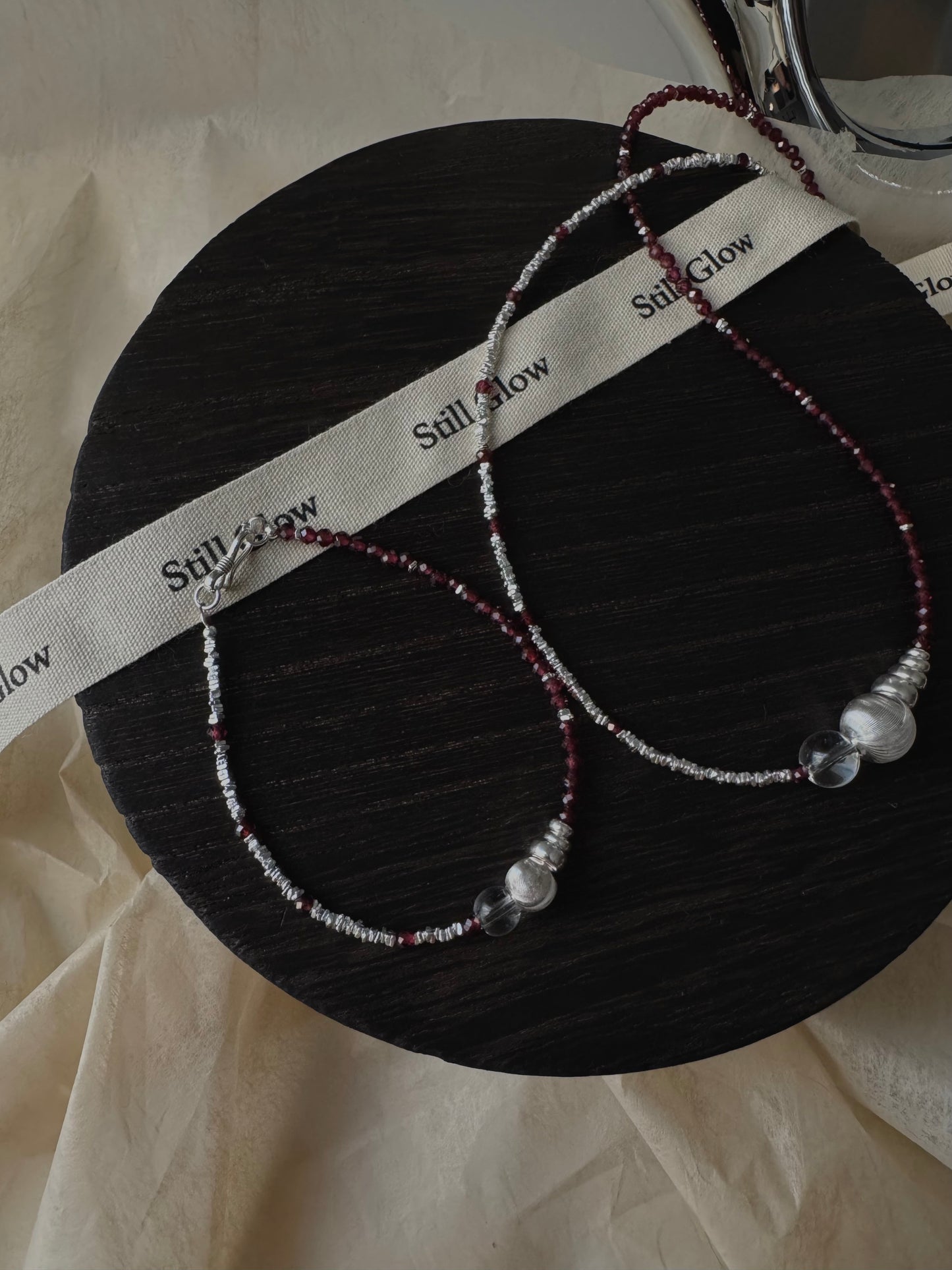 Still Line｜Garnet × Silver Bracelet / Necklace