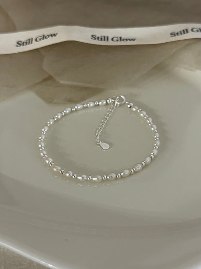 Aurora｜Freshwater Teardrop Pearl & 925 Silver Bracelet