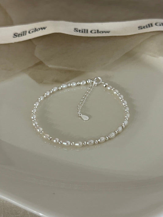 Aurora｜Freshwater Teardrop Pearl & 925 Silver Bracelet