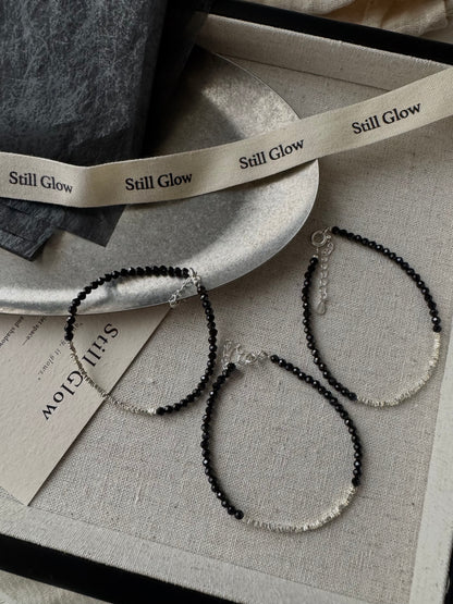 Nocturne Light｜Black Spinel × Sterling Silver Bracelet
