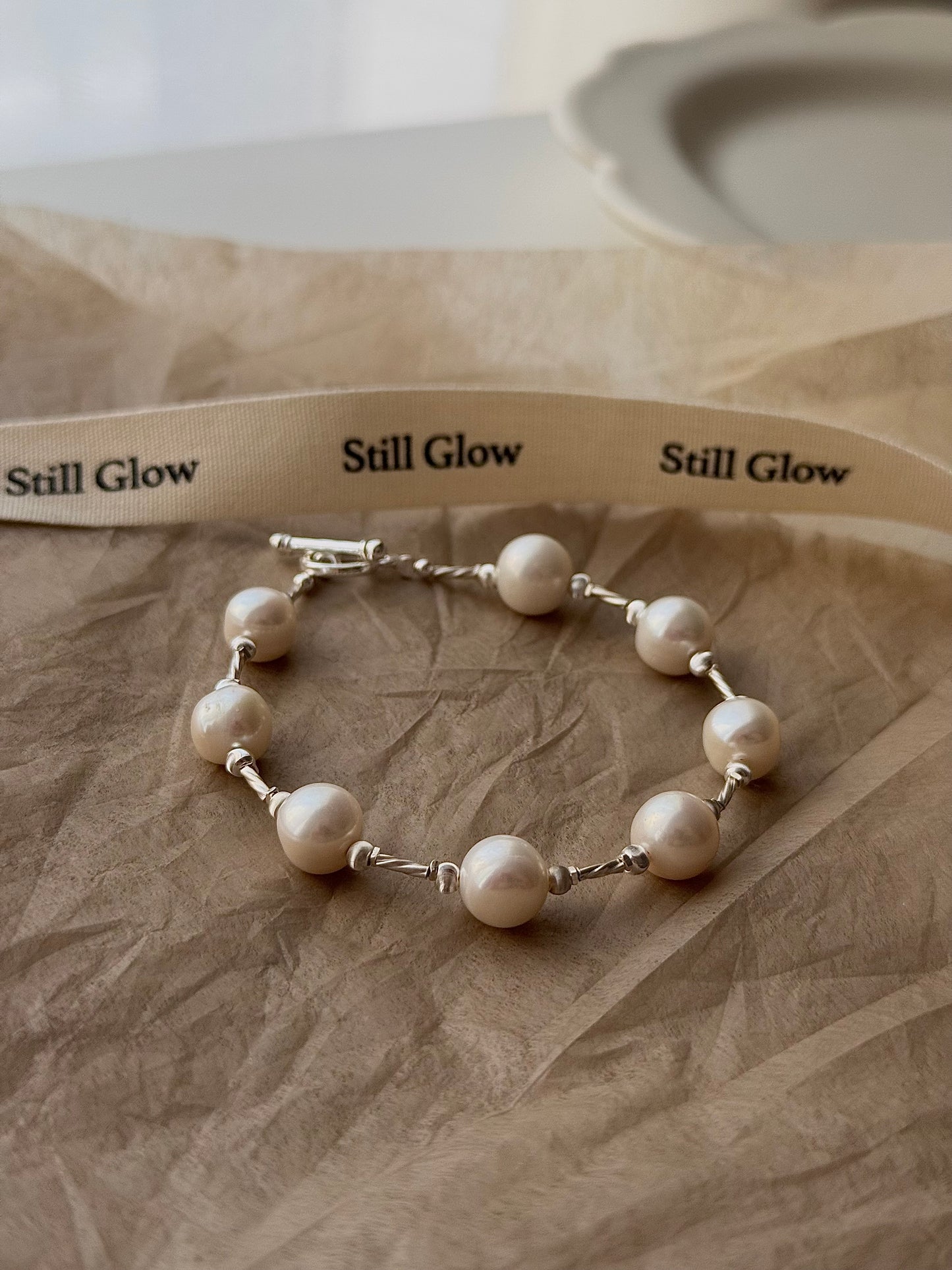 Trace of Light｜925 Silver × Natural Freshwater Pearls Bracelet