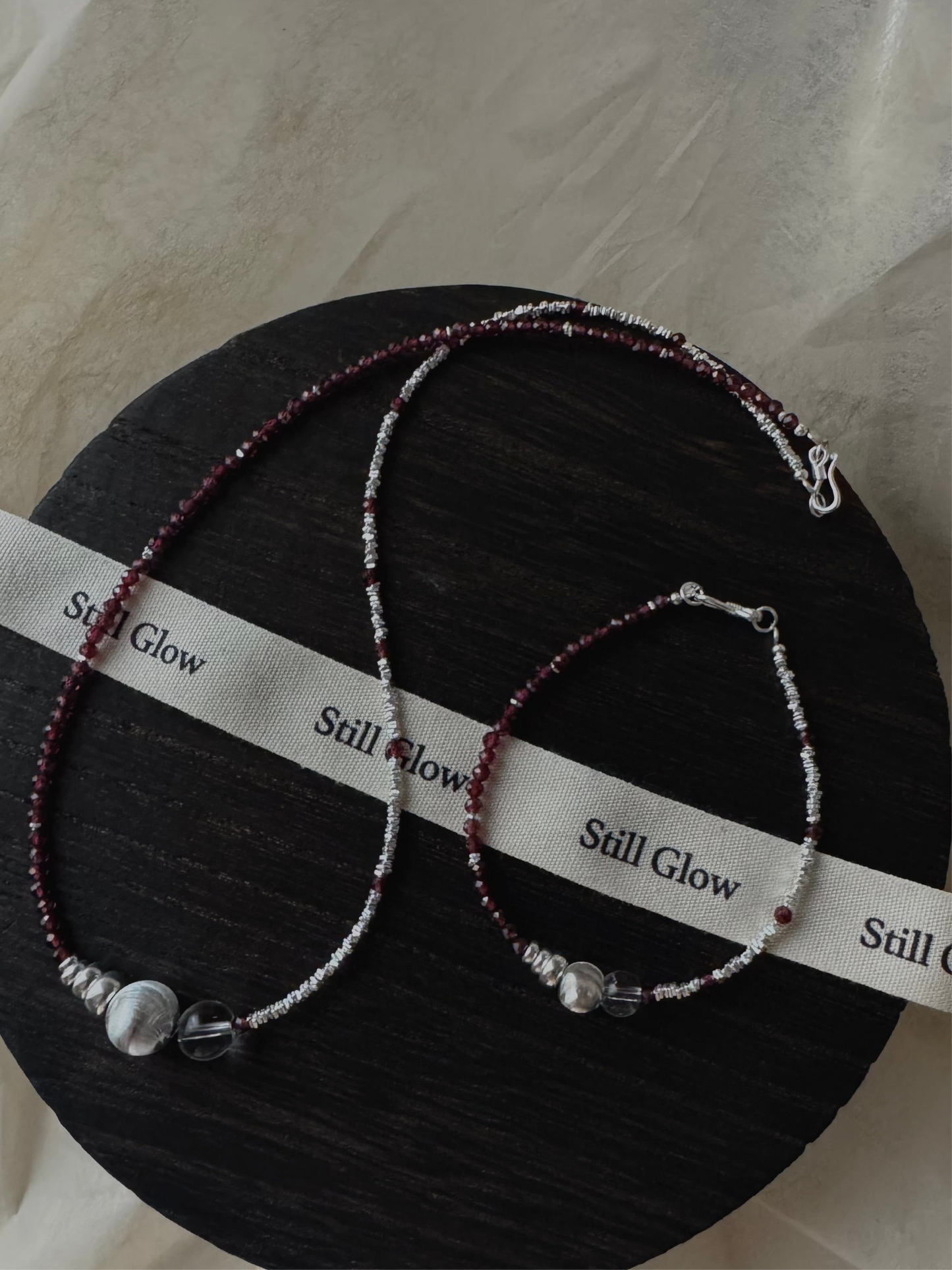 Still Line｜Garnet × Silver Bracelet / Necklace