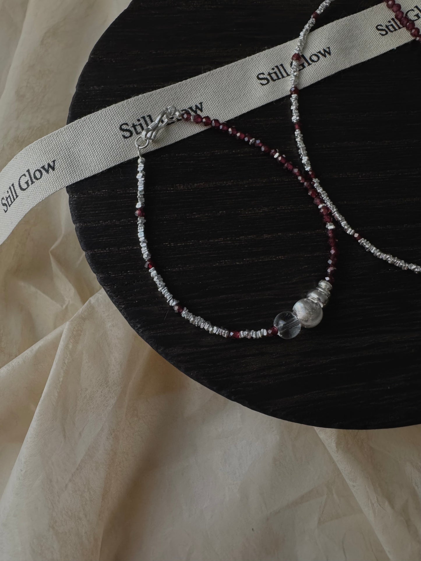 Still Line｜Garnet × Silver Bracelet / Necklace