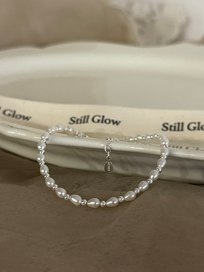 Aurora｜Freshwater Teardrop Pearl & 925 Silver Bracelet